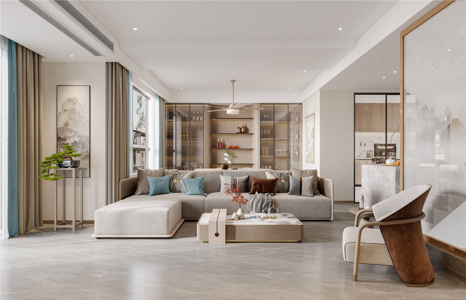 新城璞樾門第裝修,現代中式