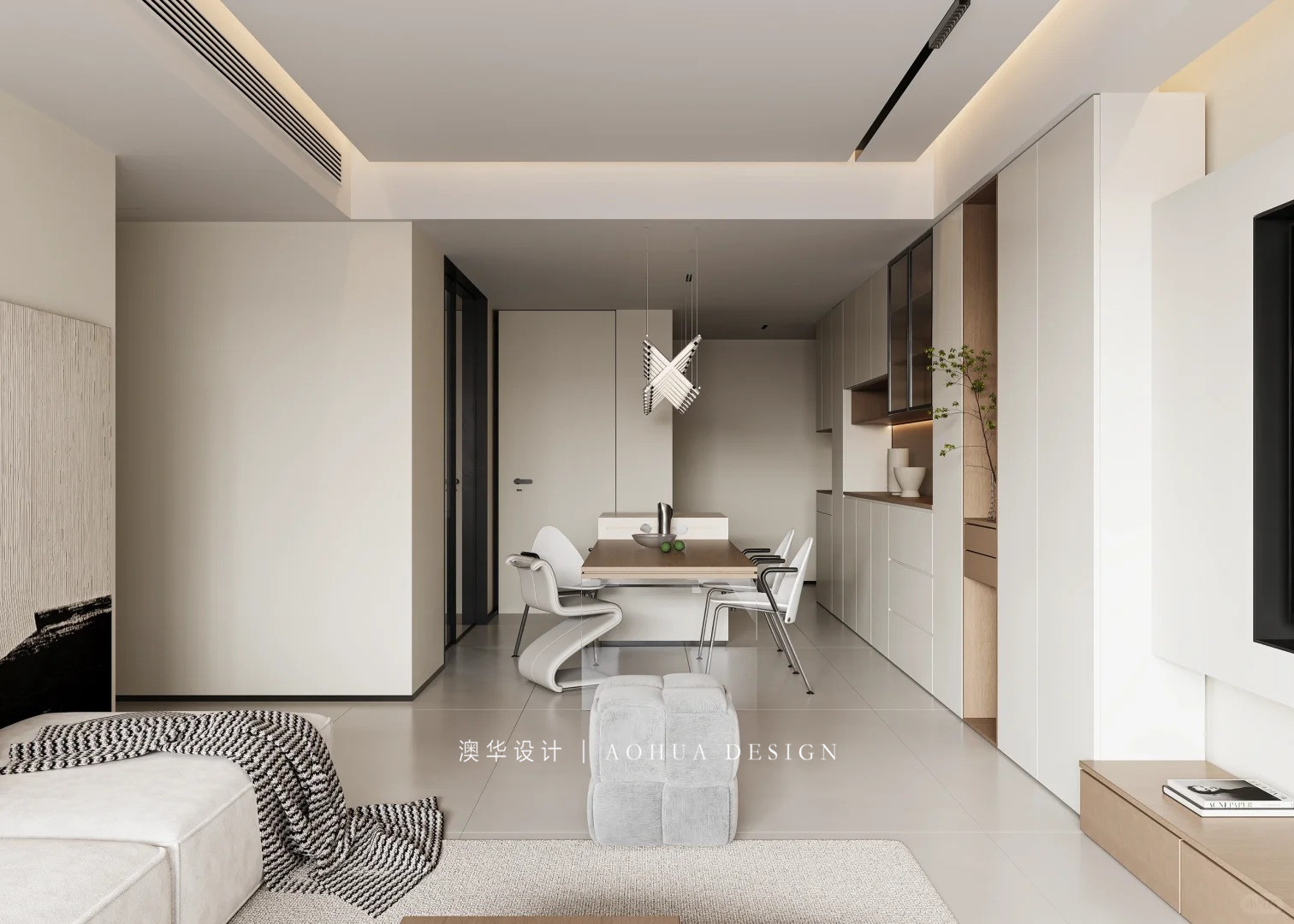 華發(fā)中央首府裝修,現(xiàn)代極簡風格