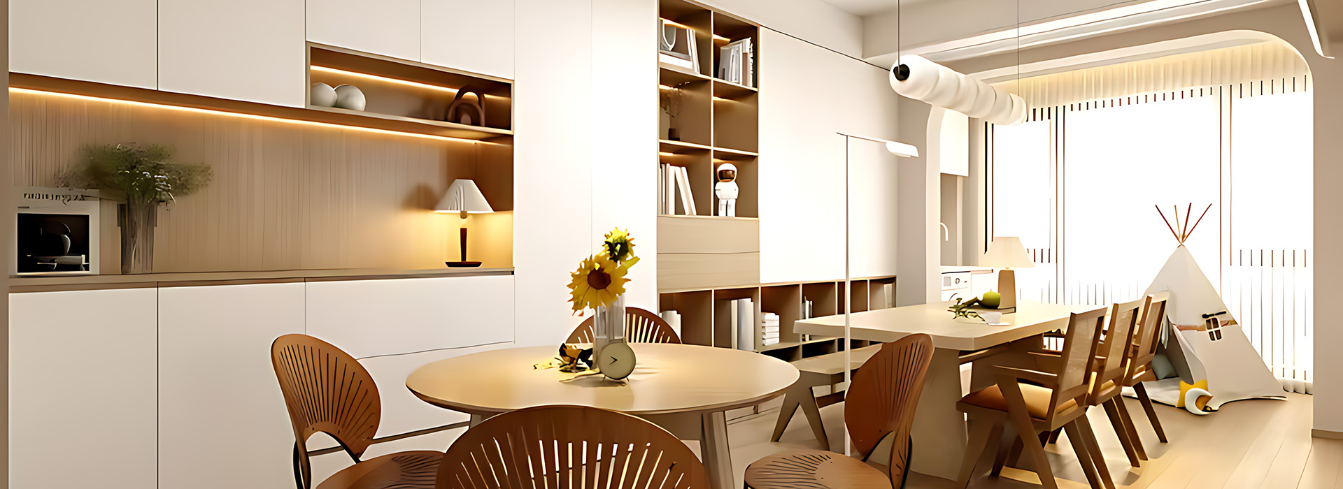 光谷悅城裝修,現代奶油風格