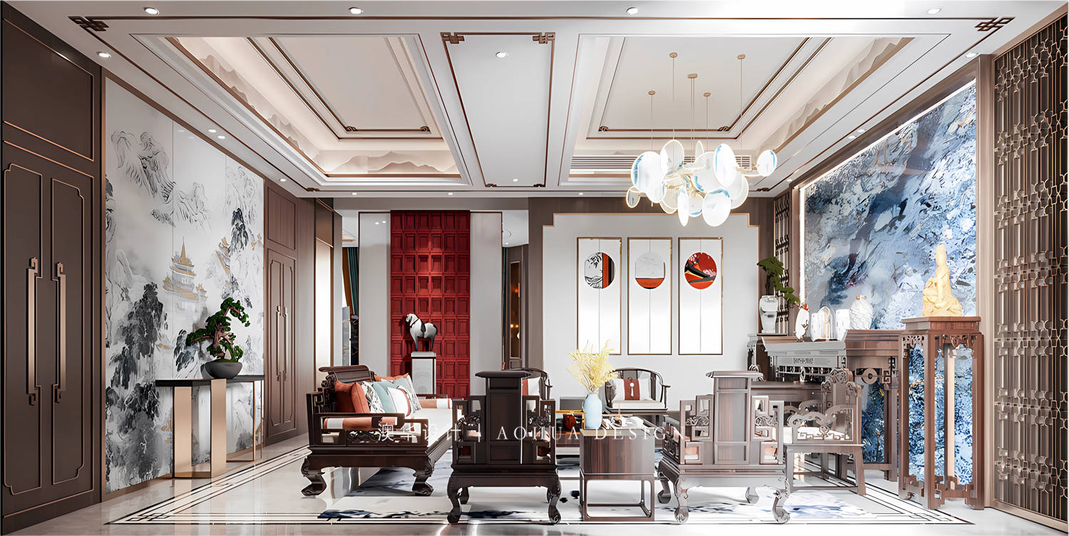 武漢別墅設(shè)計,中式風(fēng)裝修