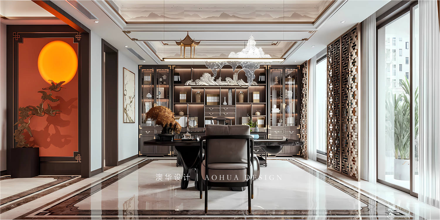 武漢別墅設(shè)計,中式風(fēng)裝修